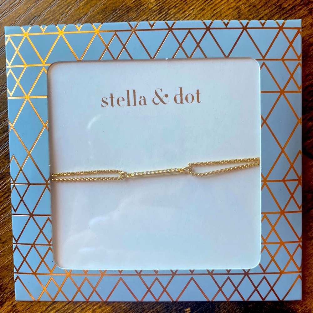 Stella and Dot Pave Wishing Bracelet in Gold, NIB.
